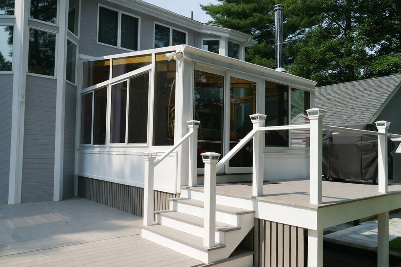 Deck-to-sunroom conversion